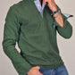 Men's Winter Polo Shirt in Cotton - Dark Green