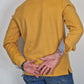 Men's Winter Polo Shirt in Cotton - Ochre