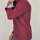 Men's Winter Polo Shirt in Cotton - Burgundy