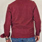 Men's Winter Polo Shirt in Cotton - Burgundy