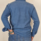 Men's Winter Polo Shirt in Cotton - Air Force Blue