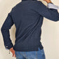 Men's Winter Polo Shirt in Cotton - Dark Blue