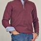 Men's Winter Polo Shirt in Cotton - Wine Mélange