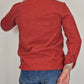 Men's Winter Polo Shirt in Cotton - Red Mélange