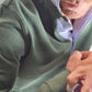 Men's Winter Polo Shirt in Cotton - Dark Green